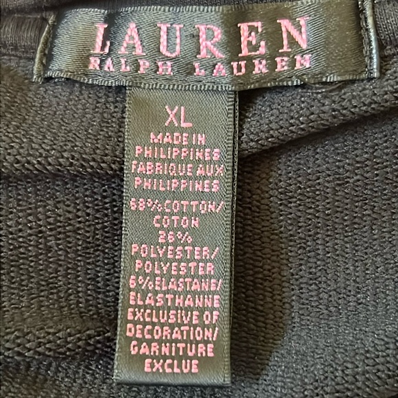 LRL Ralph Lauren Black Pink Stripe Durable Coat Jacket Cowl Collar Size XL - Picture 6 of 6